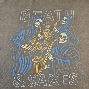 Grim Reaper Saxophone Death & Saxes Shirt Men's Extra Large Black  Tee